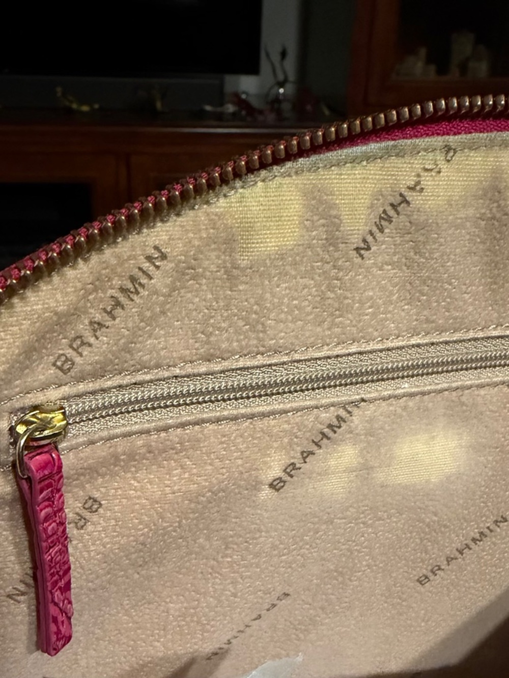 Brahmin Large Duxbury Satchel & Ady Wallet Set Pink Potion Iridescent Rare - Picture 15 of 16